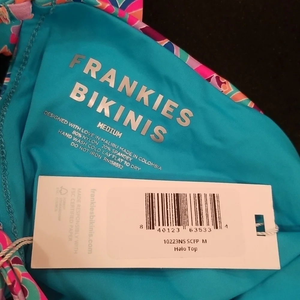 💕FRANKIE'S BIKINI💕 Halo Strapless Top + Willow Bottom ~ Scarf Print Medium